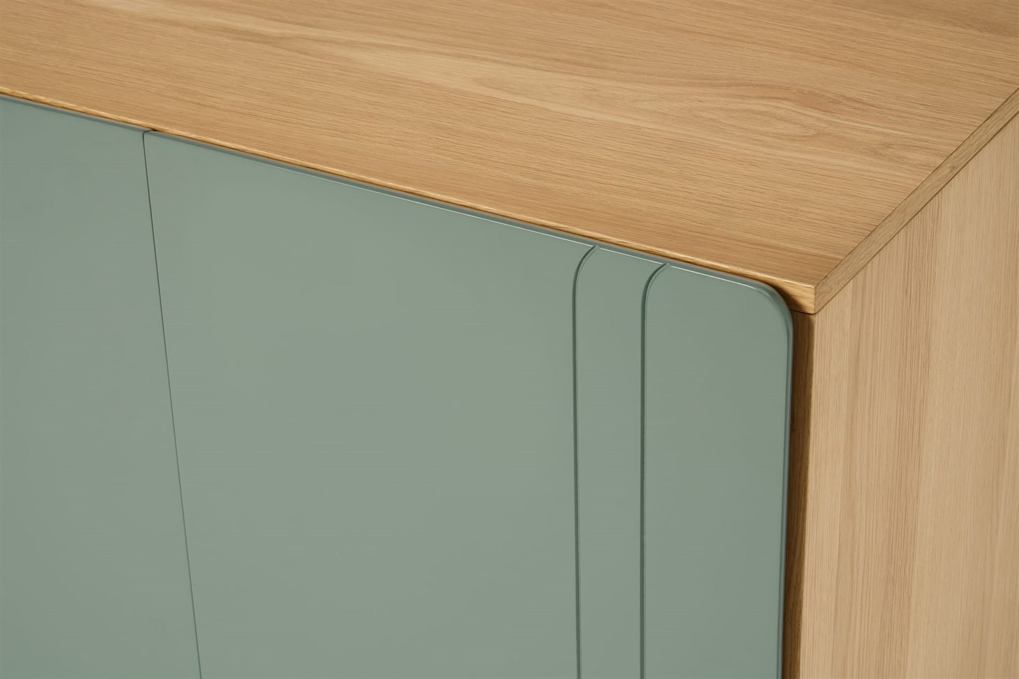 Asuna Wide Sideboard, Oak  Fern Green
