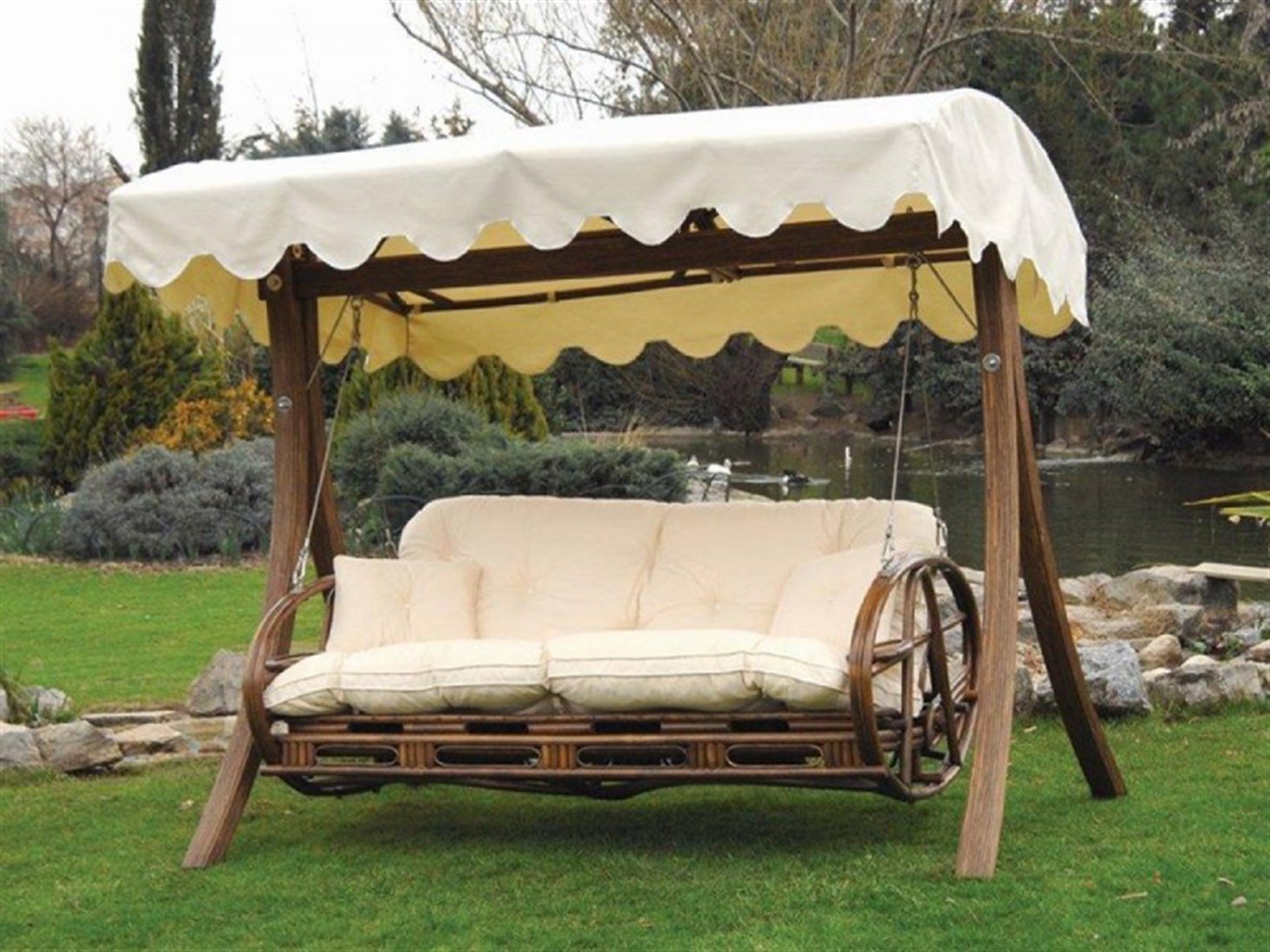 Bahçe Balkon Teras Salıncağı Rmn-S100, Kahverengi