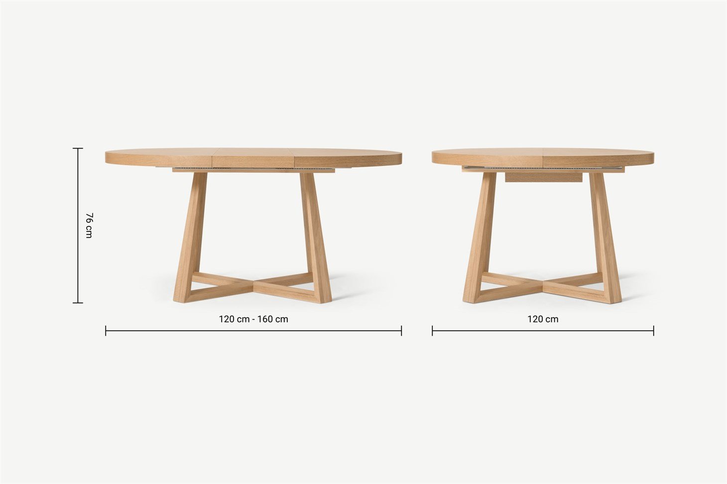 Belgrave 4-6 Seat Round Extending Dining Table, Oak
