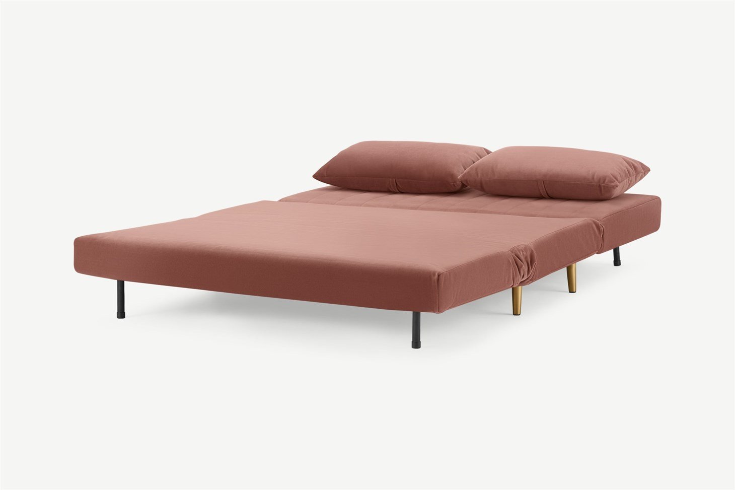 Bessie Large Double Sofa Bed, Blush Pink Velvet