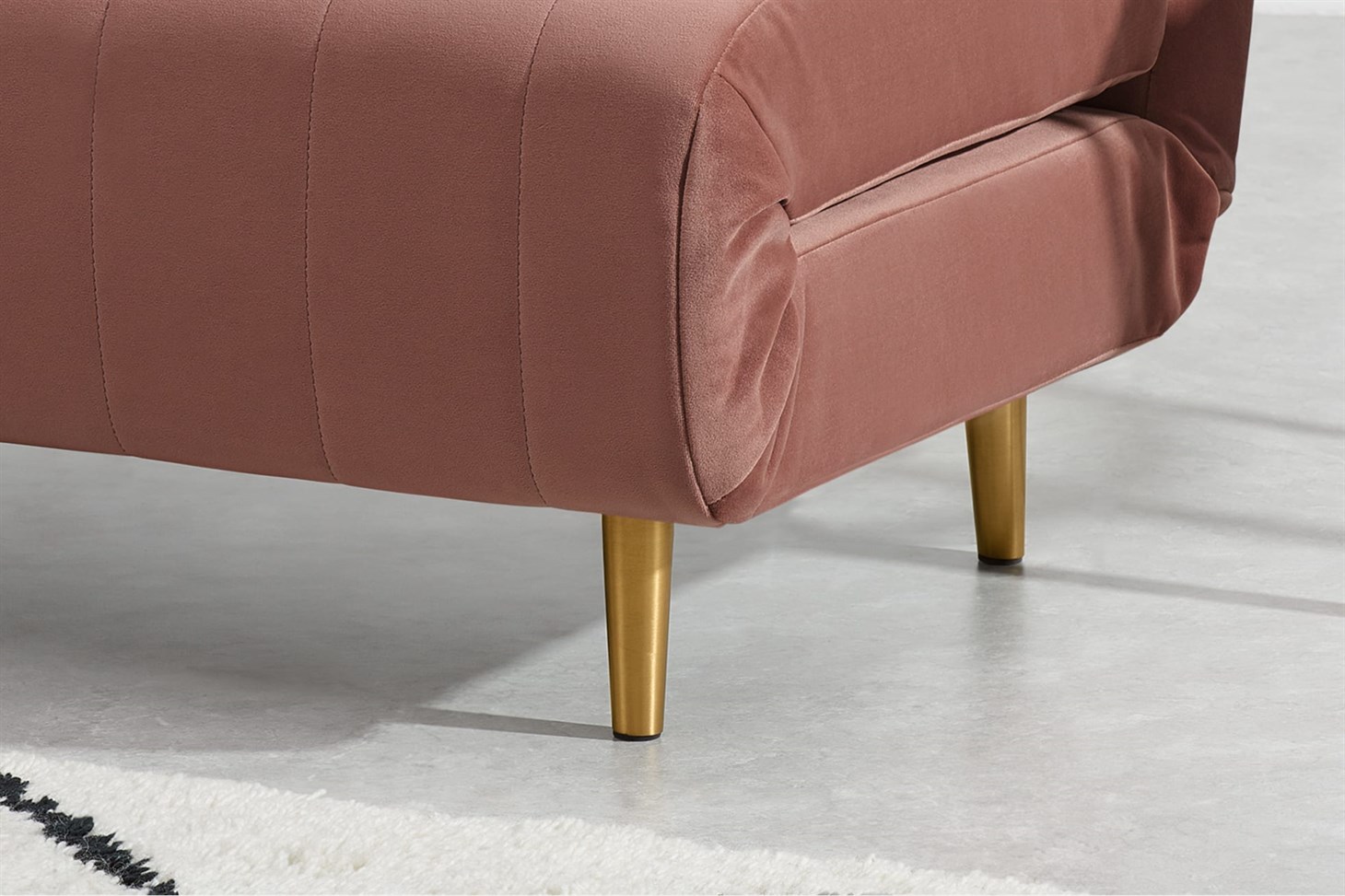 Bessie Large Double Sofa Bed, Blush Pink Velvet