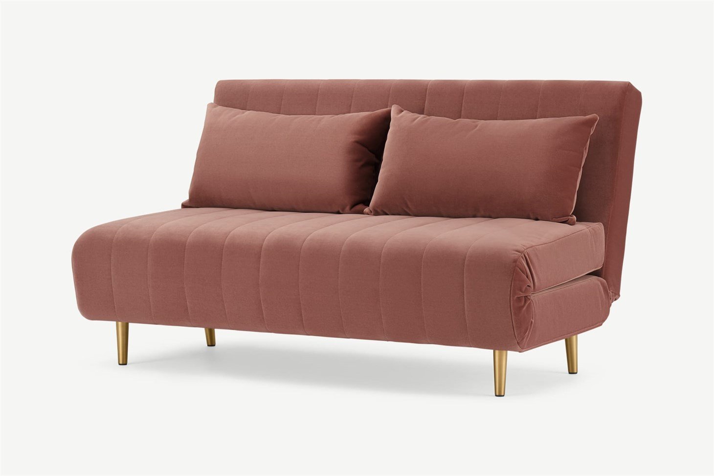 Bessie Large Double Sofa Bed, Blush Pink Velvet