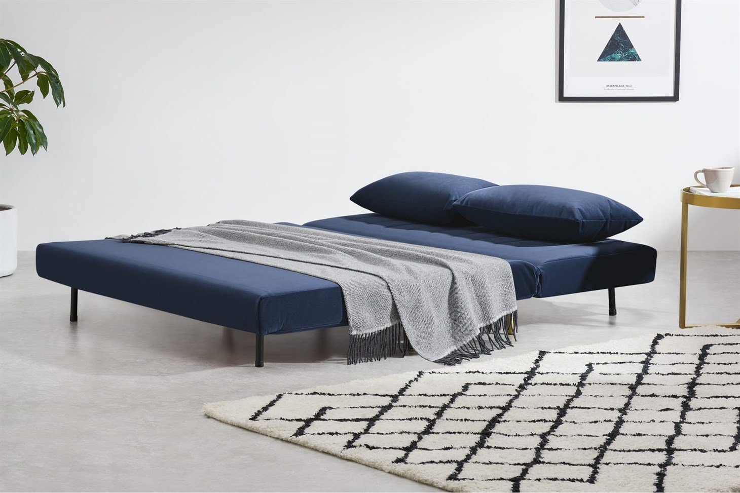 Bessie Large Double Sofa Bed, Royal Blue Velvet