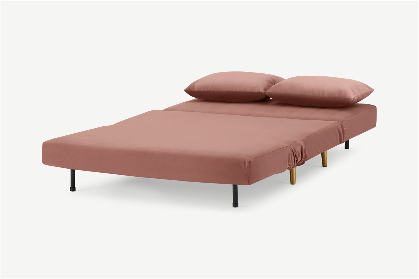 Bessie Small Sofa Bed, Blush Pink Velvet
