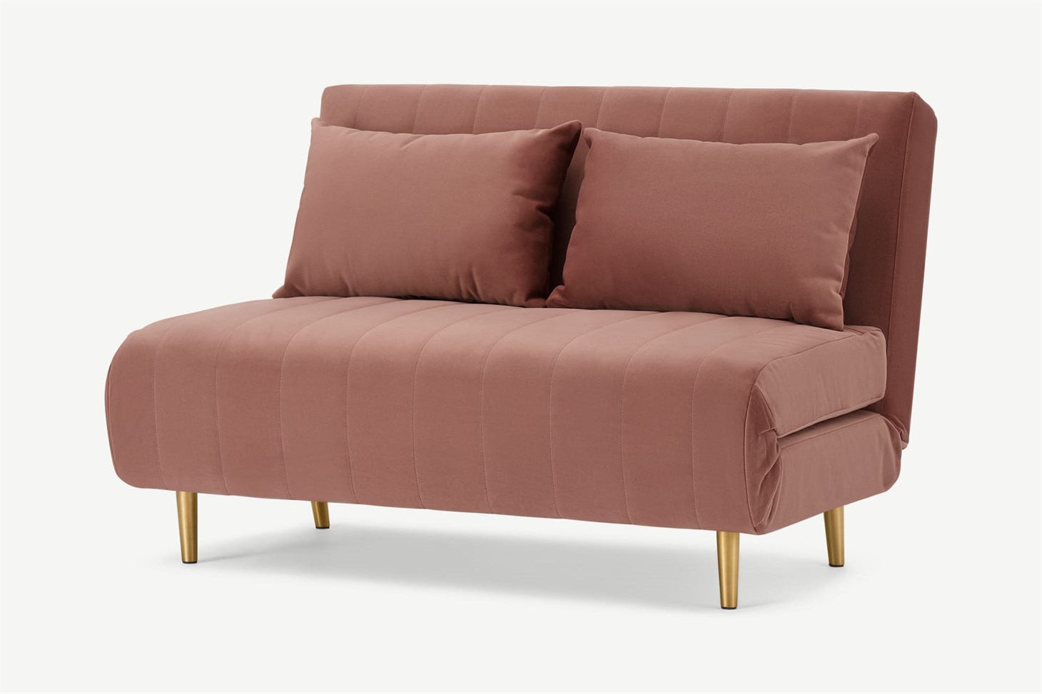 Bessie Small Sofa Bed, Blush Pink Velvet