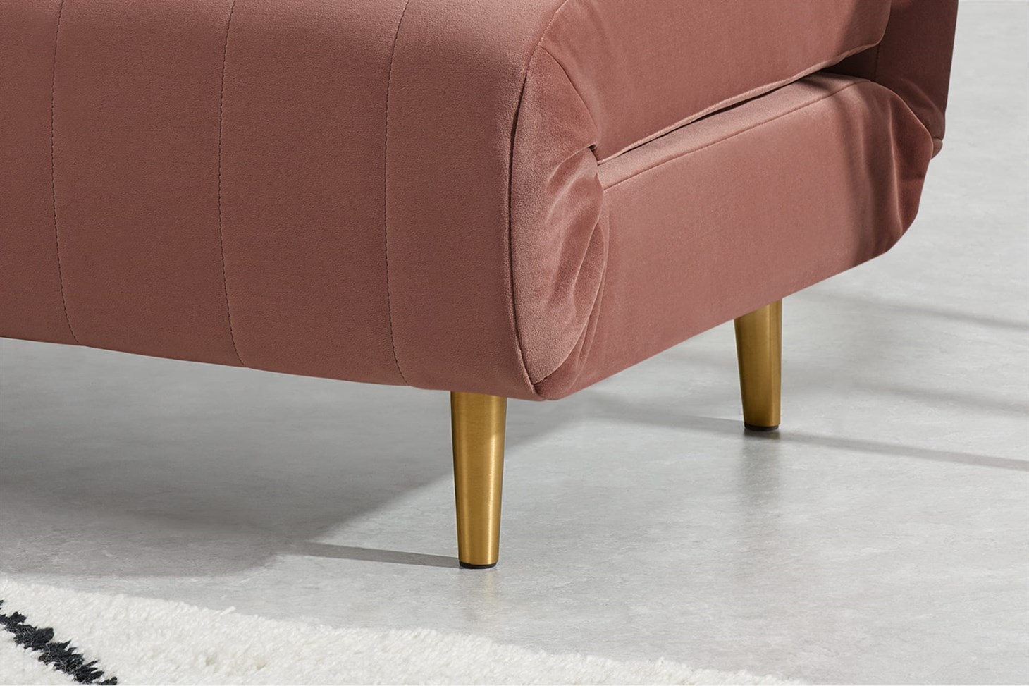 Bessie Small Sofa Bed, Blush Pink Velvet