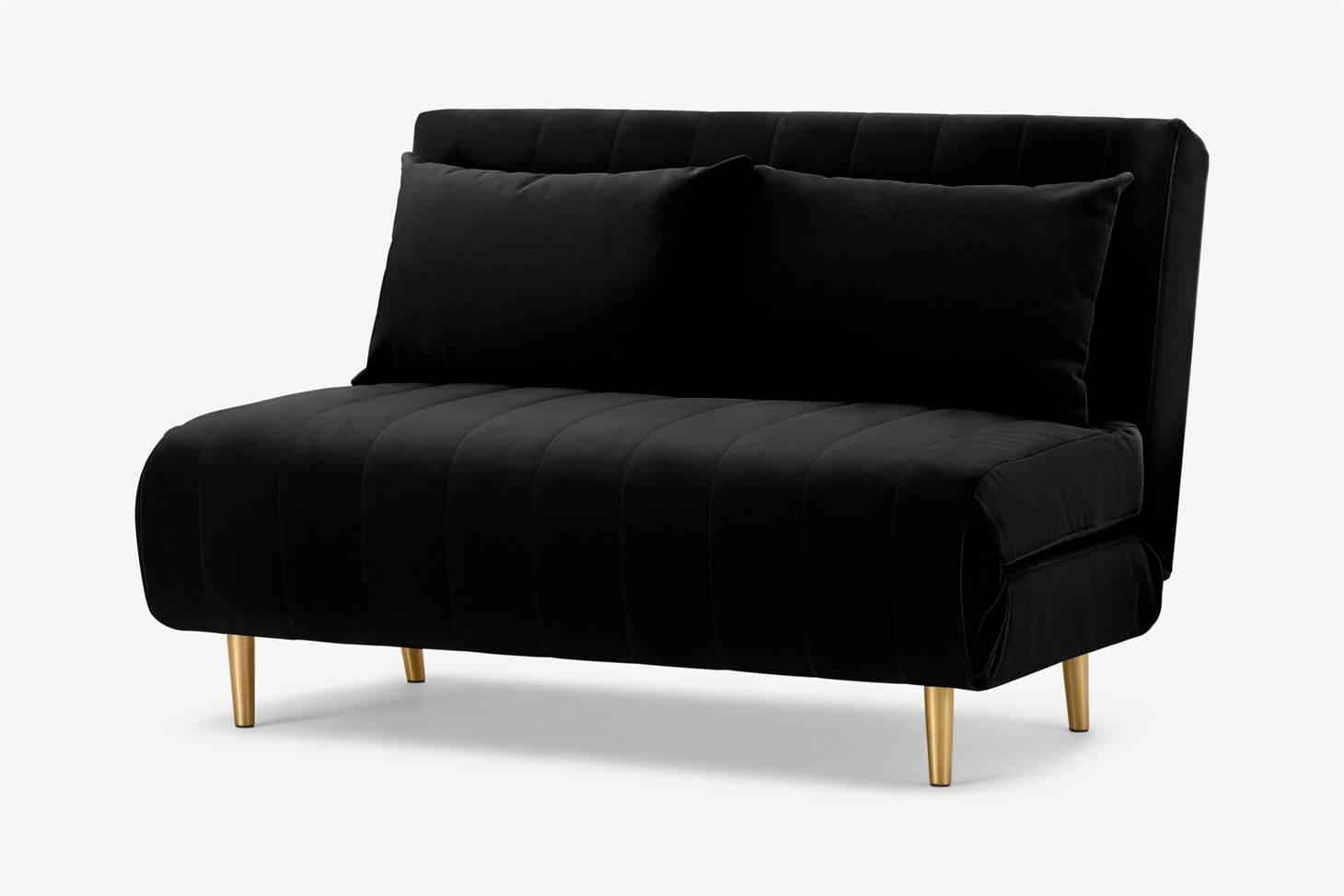 Bessie Small Sofa Bed, Deep Black Velvet