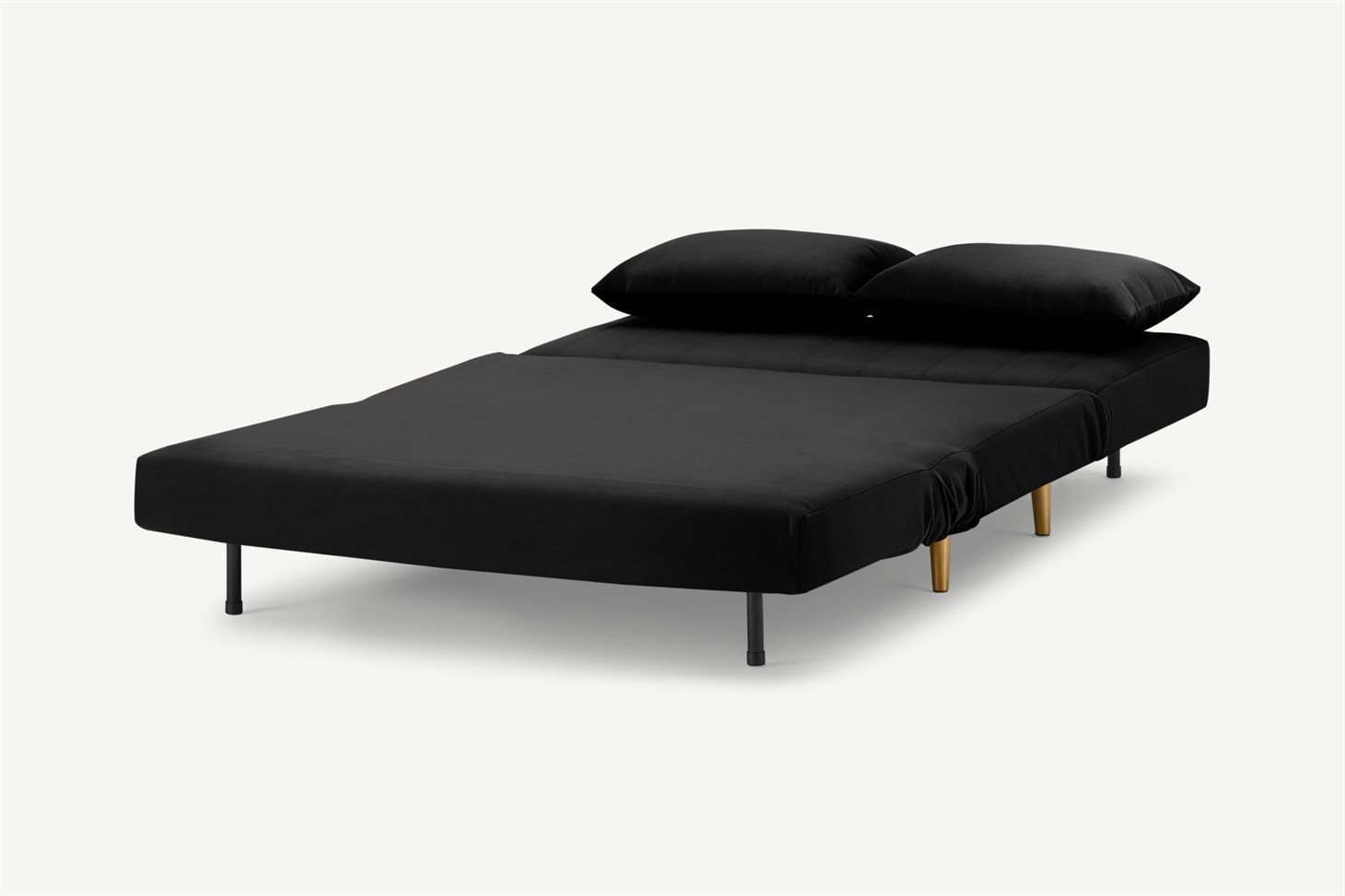 Bessie Small Sofa Bed, Deep Black Velvet