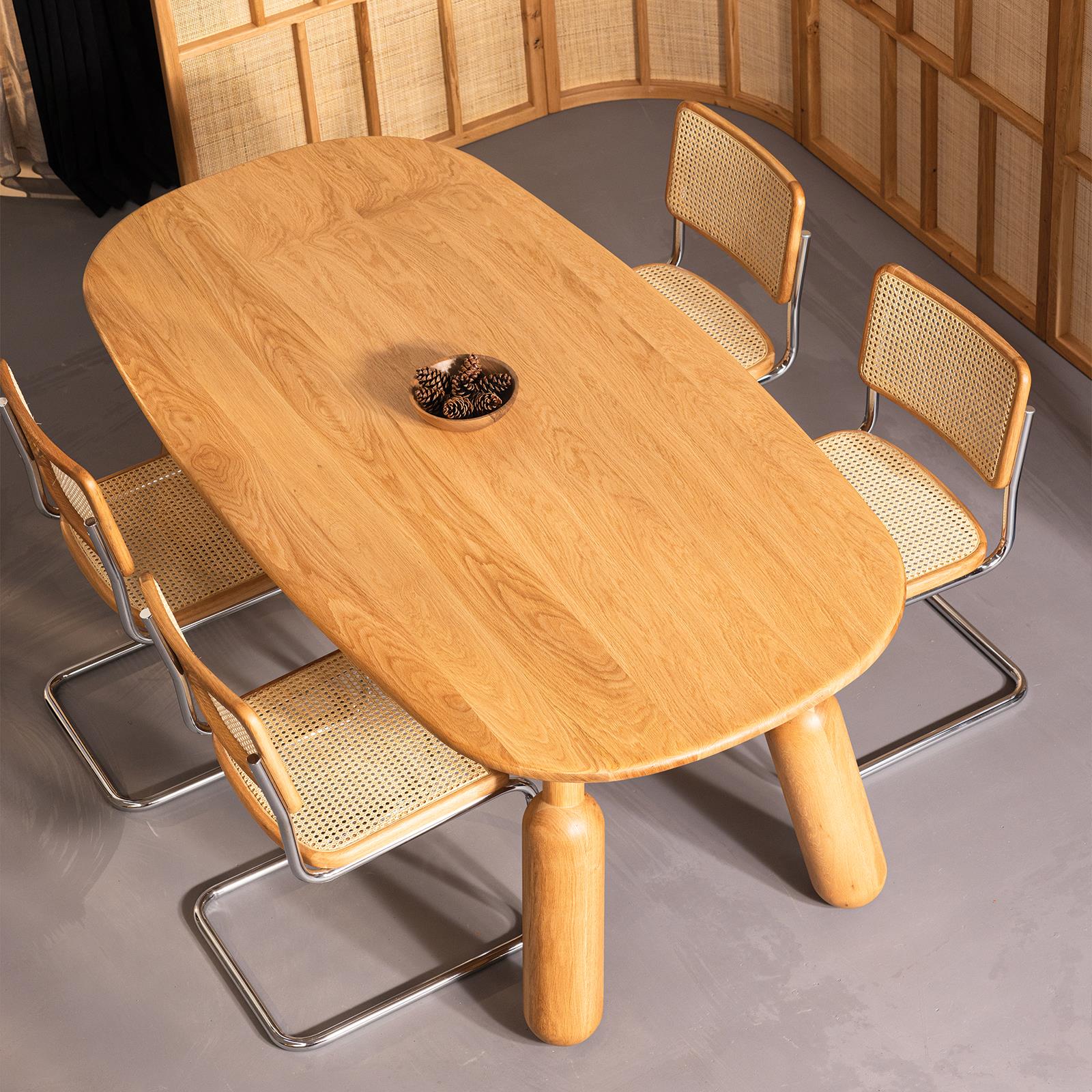 Bulb Yemek Masası, Masif Meşe (American White Oak)