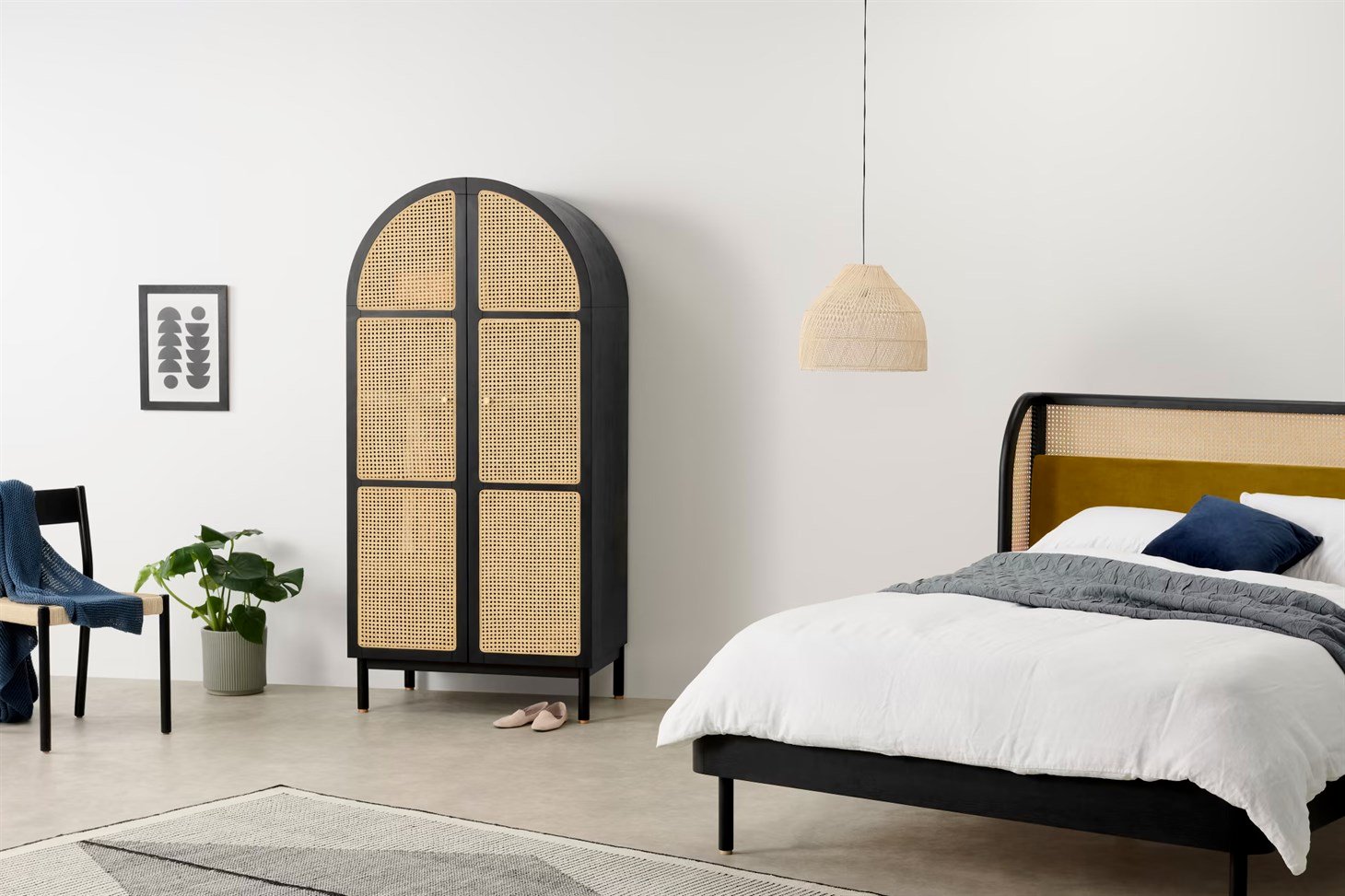 Hazeran Dolap İki Kapaklı Rmn 9110, Meşe Ağacı & Siyah