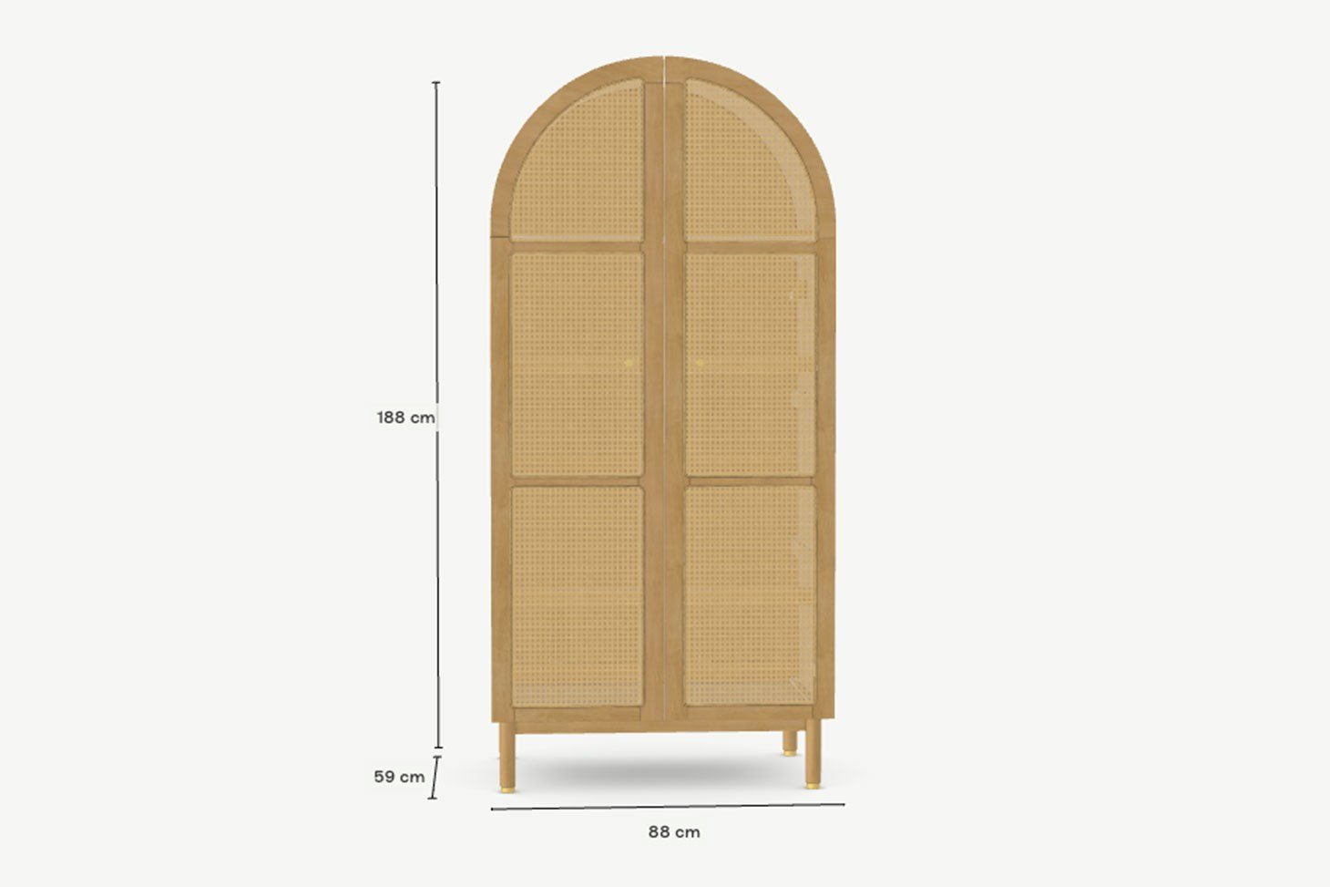 Hazeran Dolap İki Kapaklı Rmn 9111, Meşe Ağacı