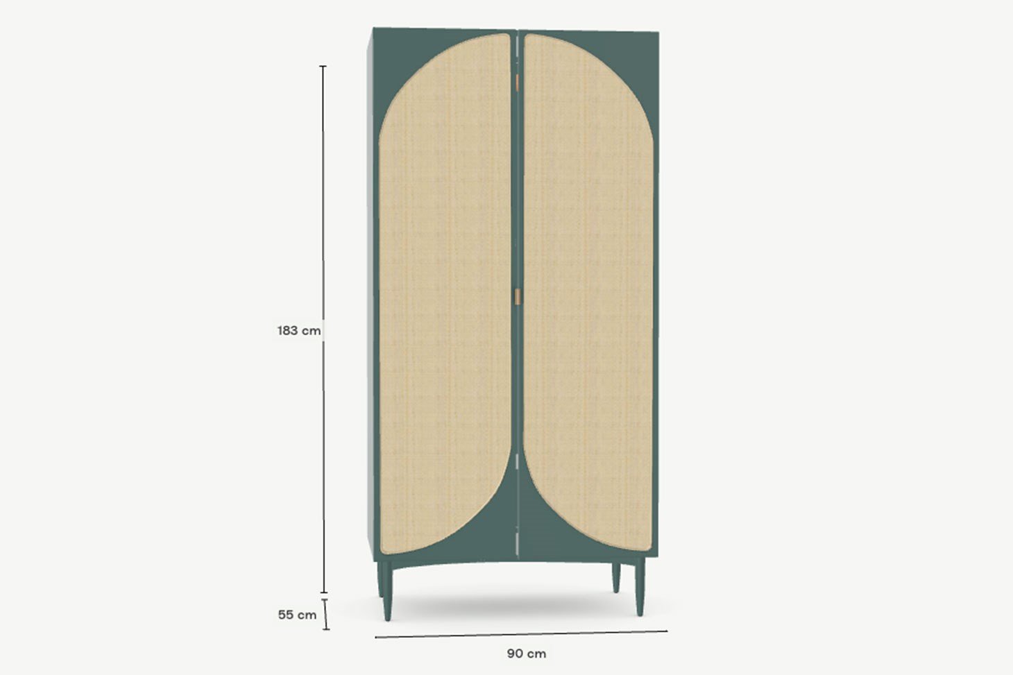 Hazeran İki Kapılı Gardırop Rmn 9117, Meşe Ağacı & Okyanus Mavisi
