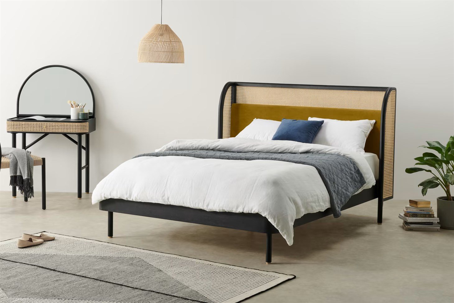 Hazeran Kral Boy Karyola Rmn 9103, Meşe Ağacı & Kömür Siyahı