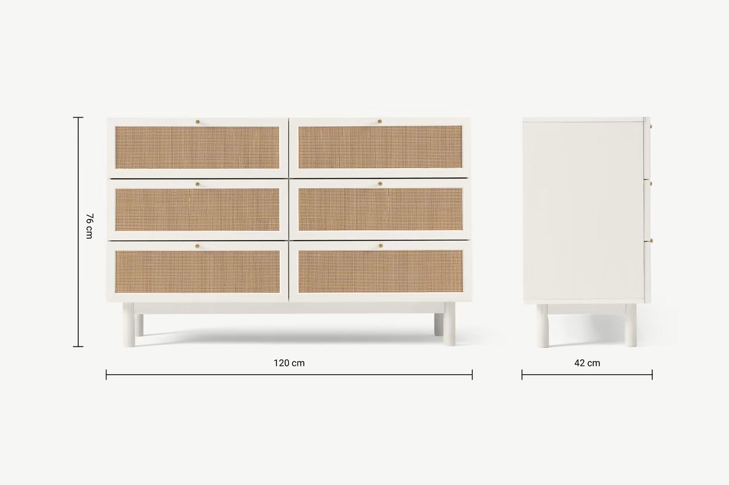 Hazeran Şifonyer Rmn 9150, Ahşap Lake & Beyaz