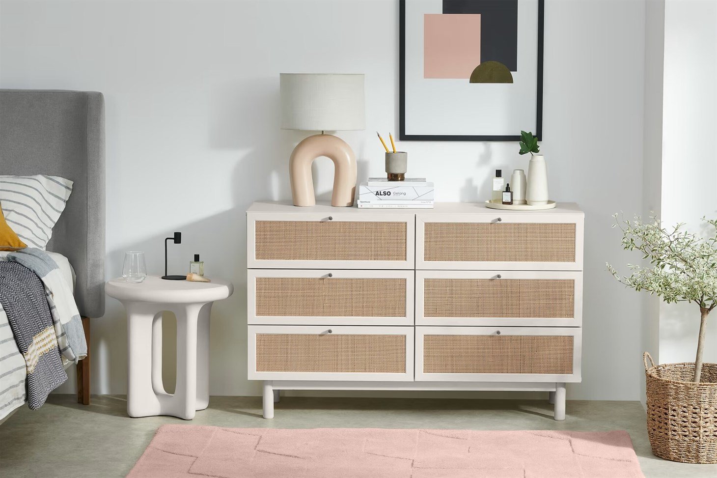 Hazeran Şifonyer Rmn 9150, Meşe Ağacı & Beyaz