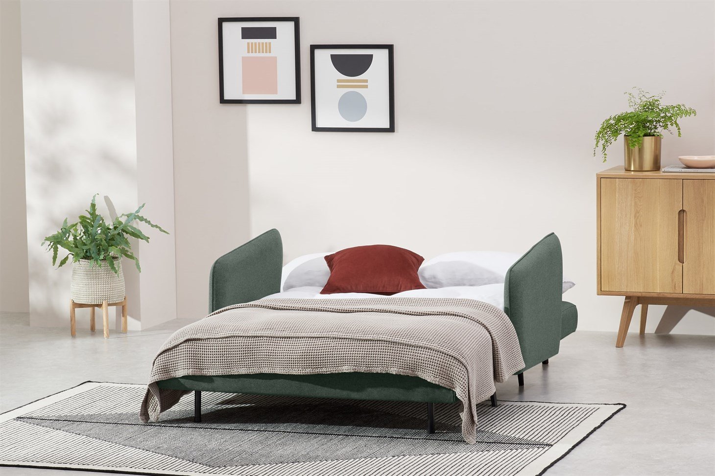Hettie Small Sofa Bed, Woodland Green