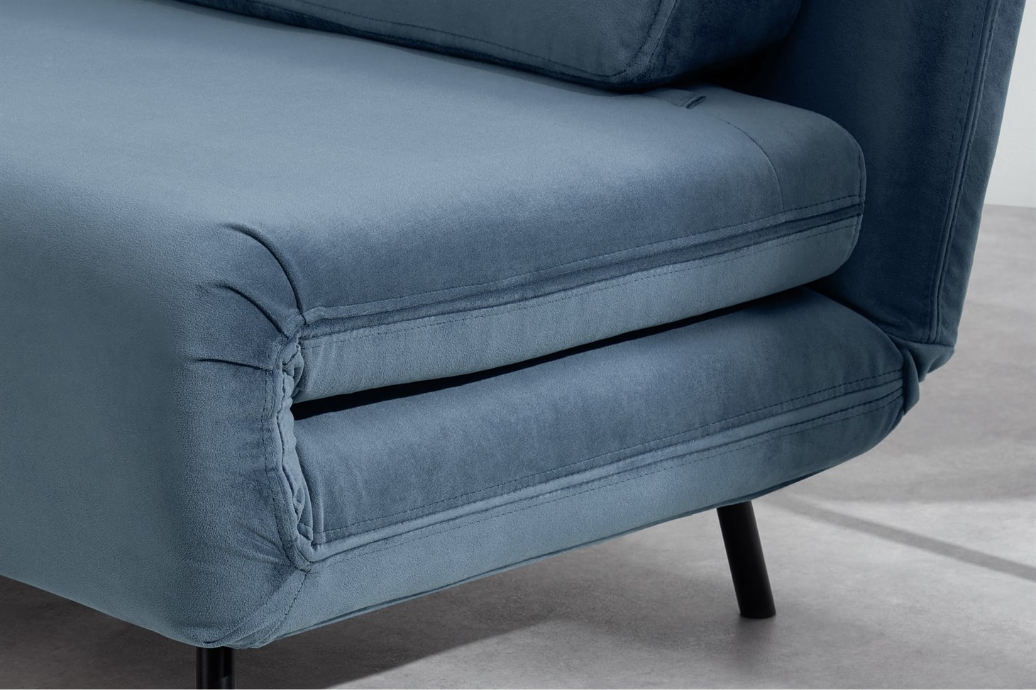 Kahlo Double Seat Sofa Bed, Arctic Blue Velvet
