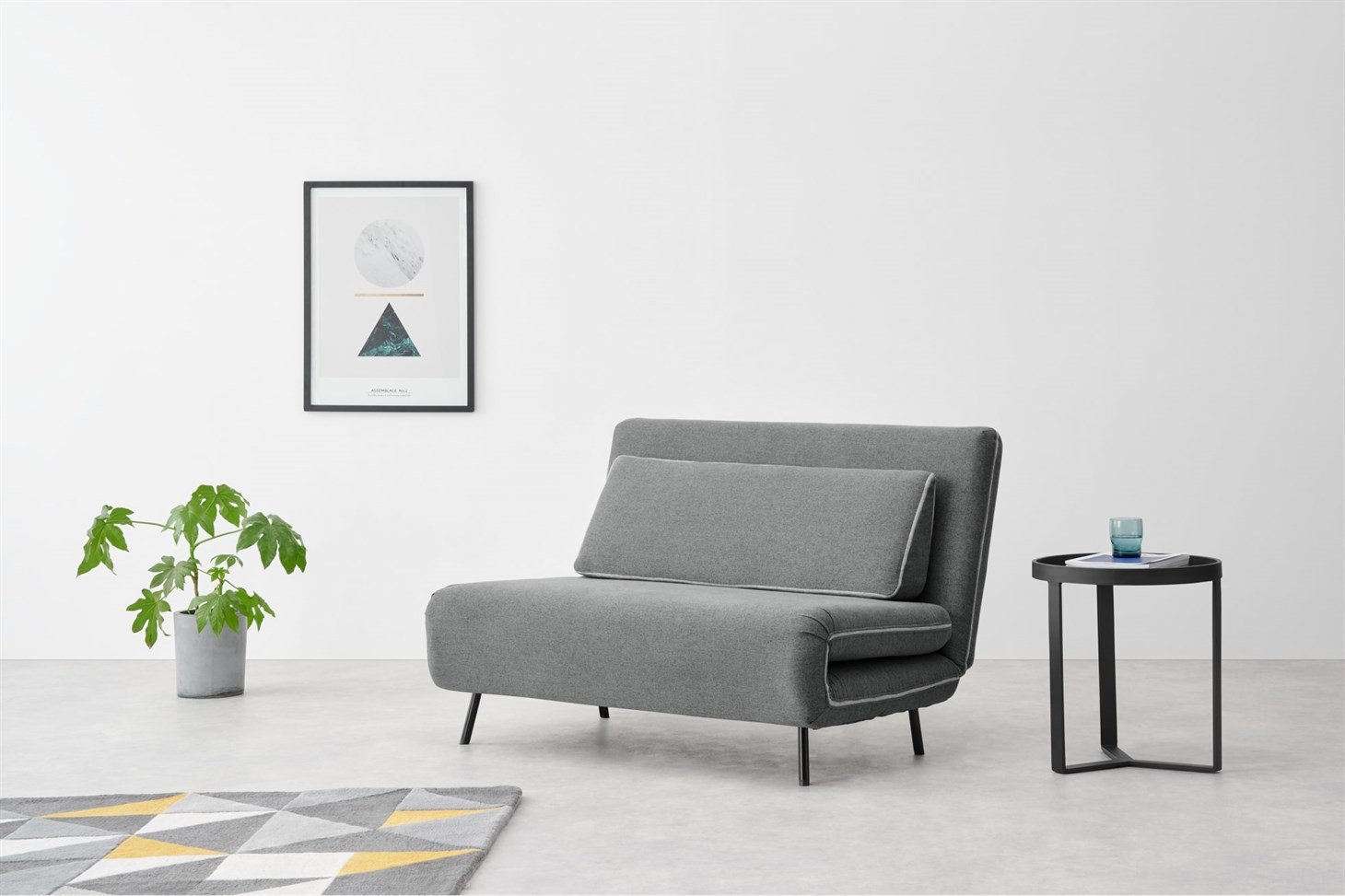 Kahlo Double Seat Sofa Bed, Salt Grey