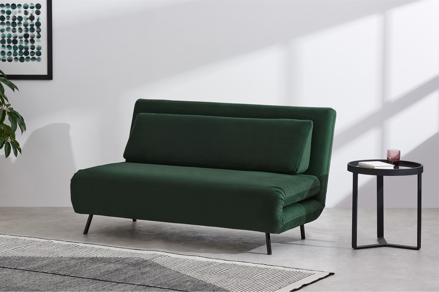 Kahlo Large Double Sofa Bed, Autumn Green Velvet