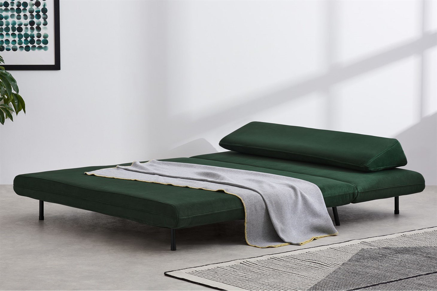 Kahlo Large Double Sofa Bed, Autumn Green Velvet
