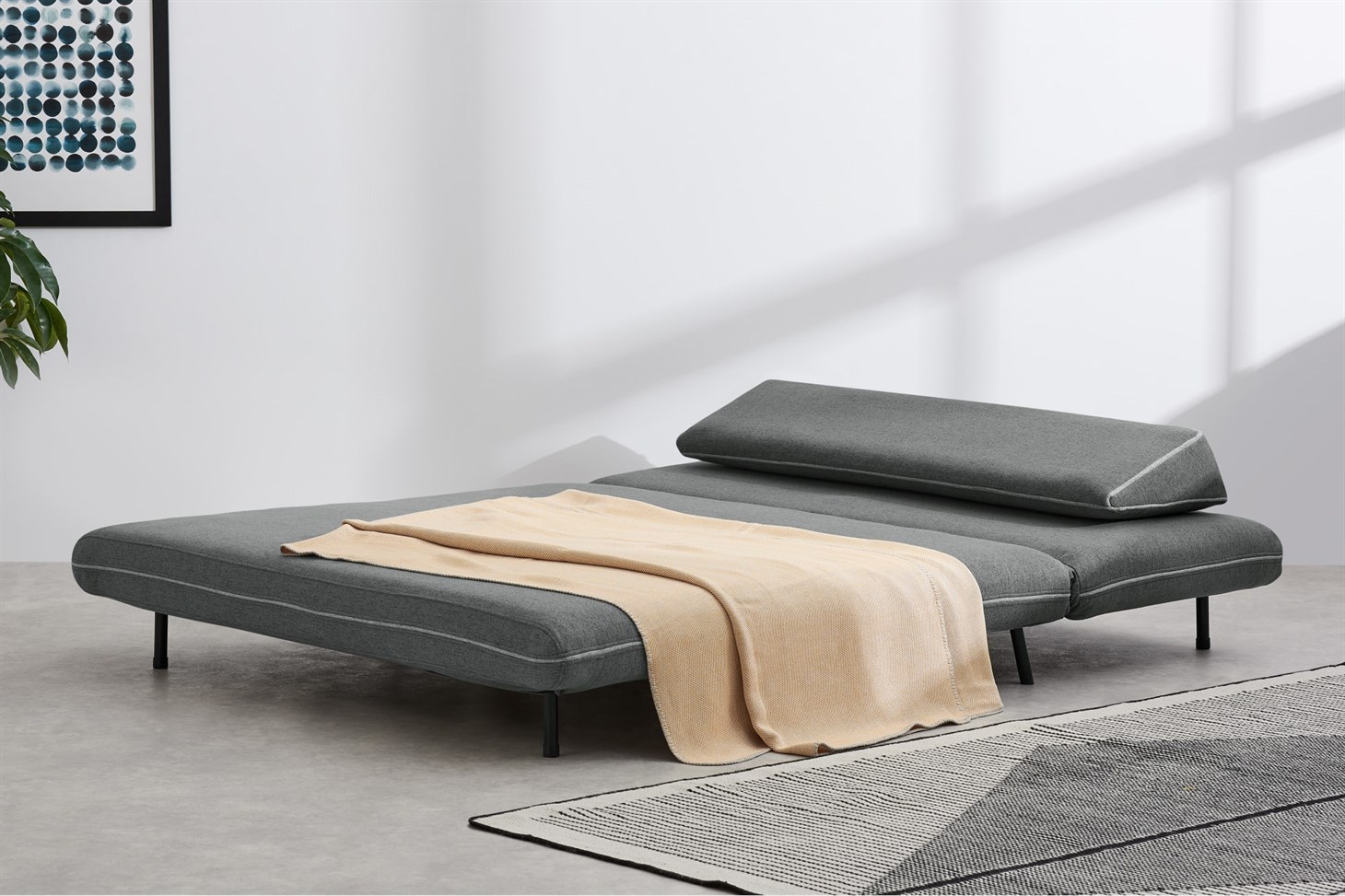 Kahlo Large Double Sofa Bed, Salt Grey