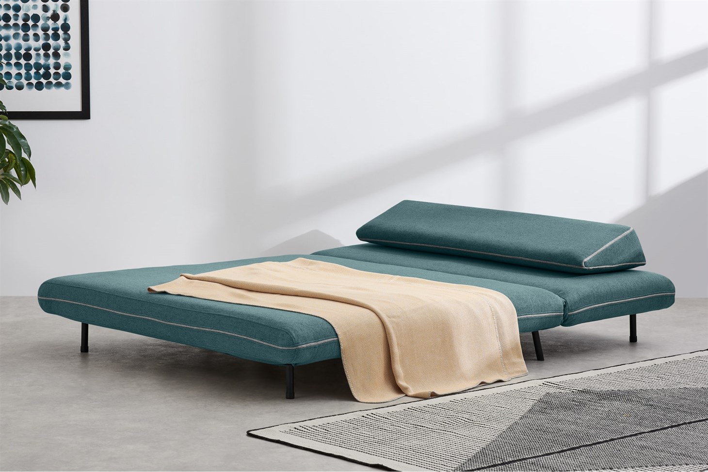 Kahlo Large Double Sofa Bed, Sherbet Blue