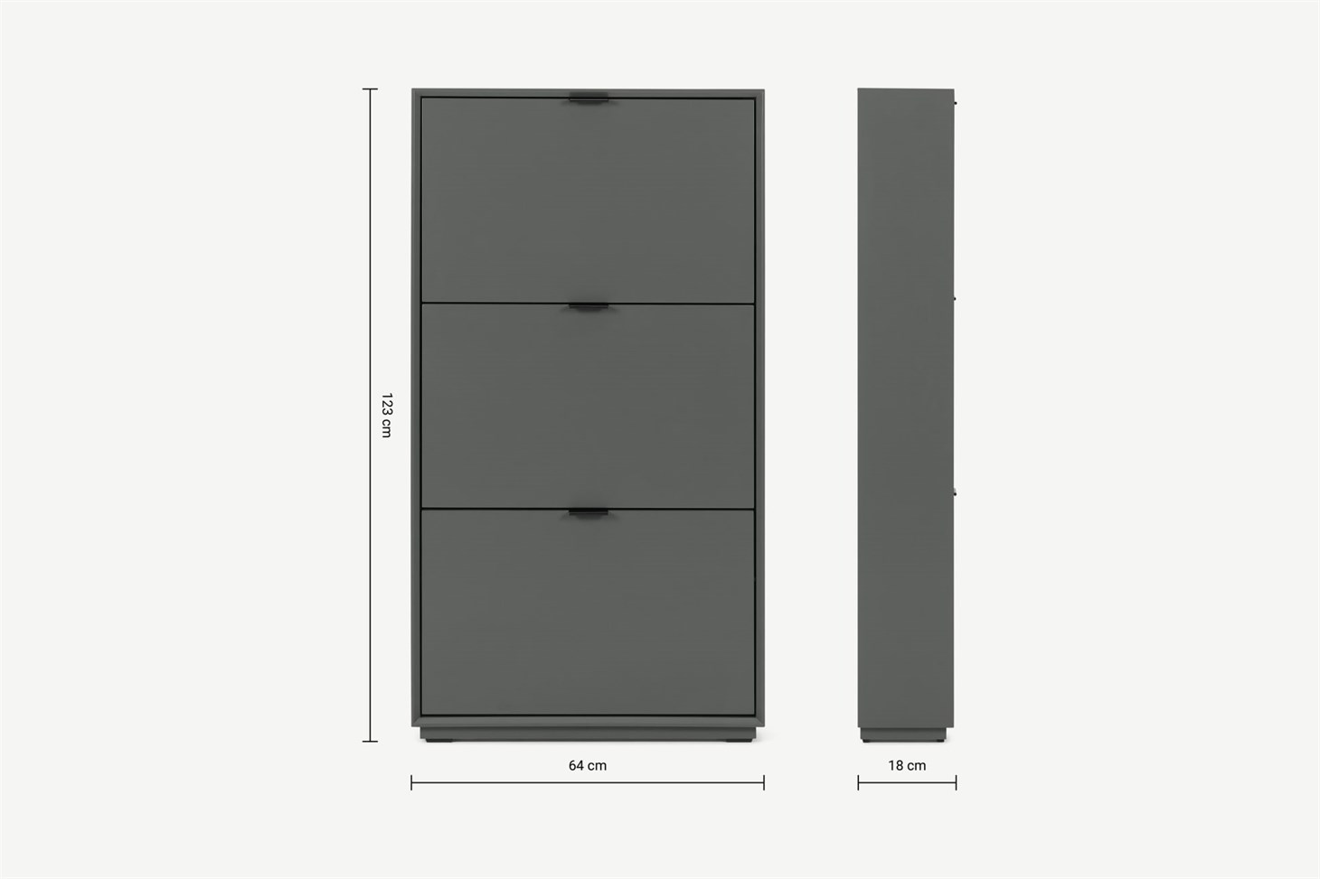Marcell Shoe Storage Cabinet, Grey