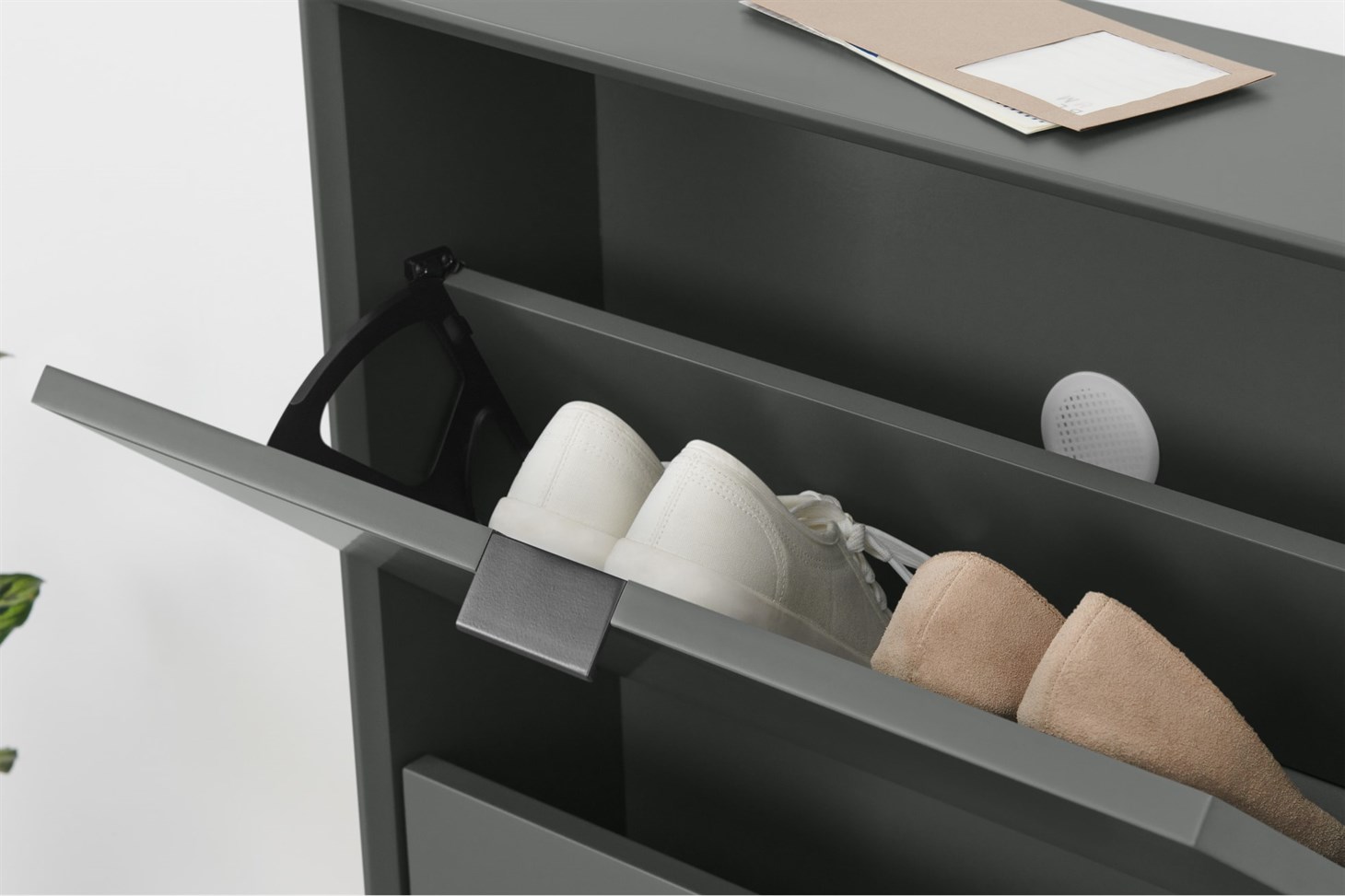 Marcell Small Shoe Storage Cabinet, Grey