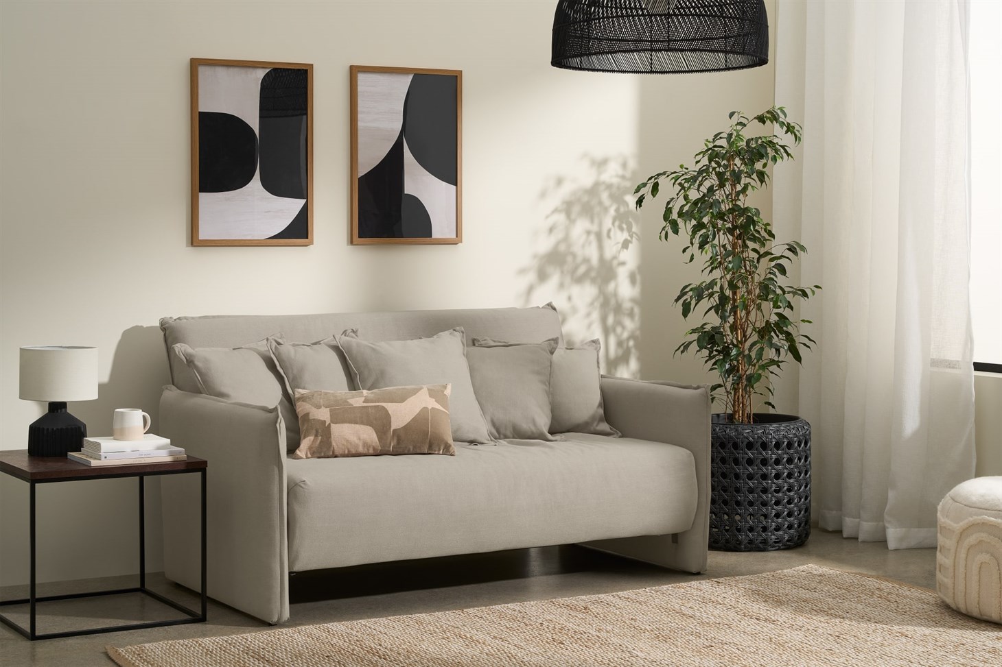 Medina Large Double Sofa Bed, Almond