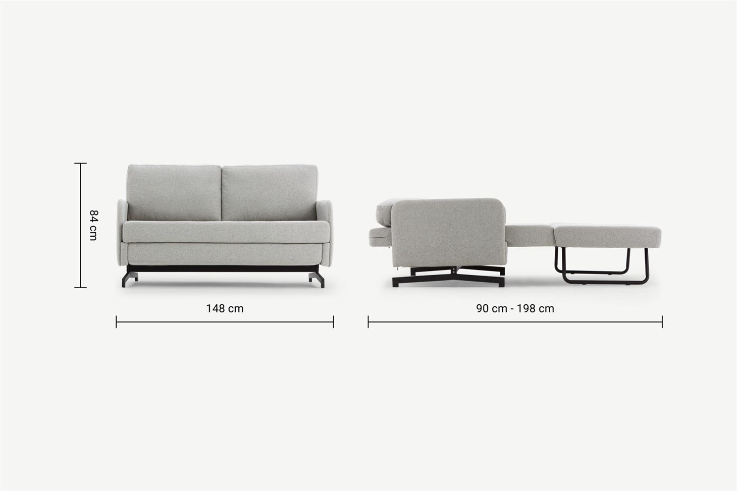 Motti Sofa Bed, Hail Grey