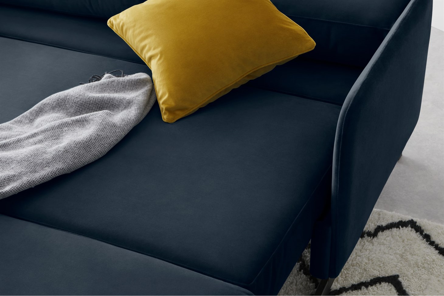 Motti Sofa Bed, Sapphire Blue Velvet