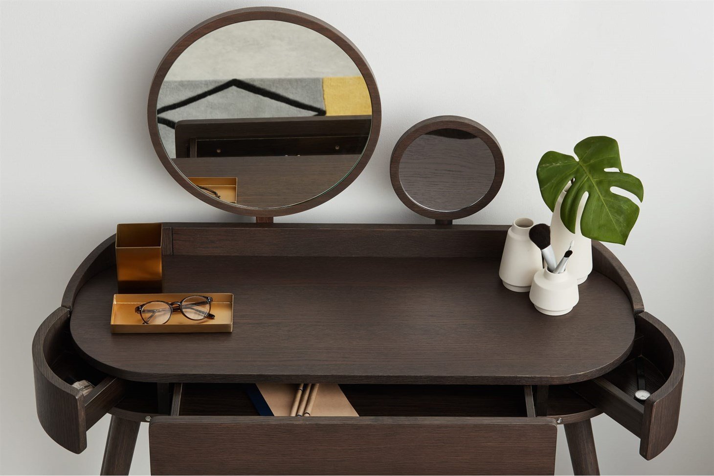 Odie Dressing Table, Dark Stain Oak