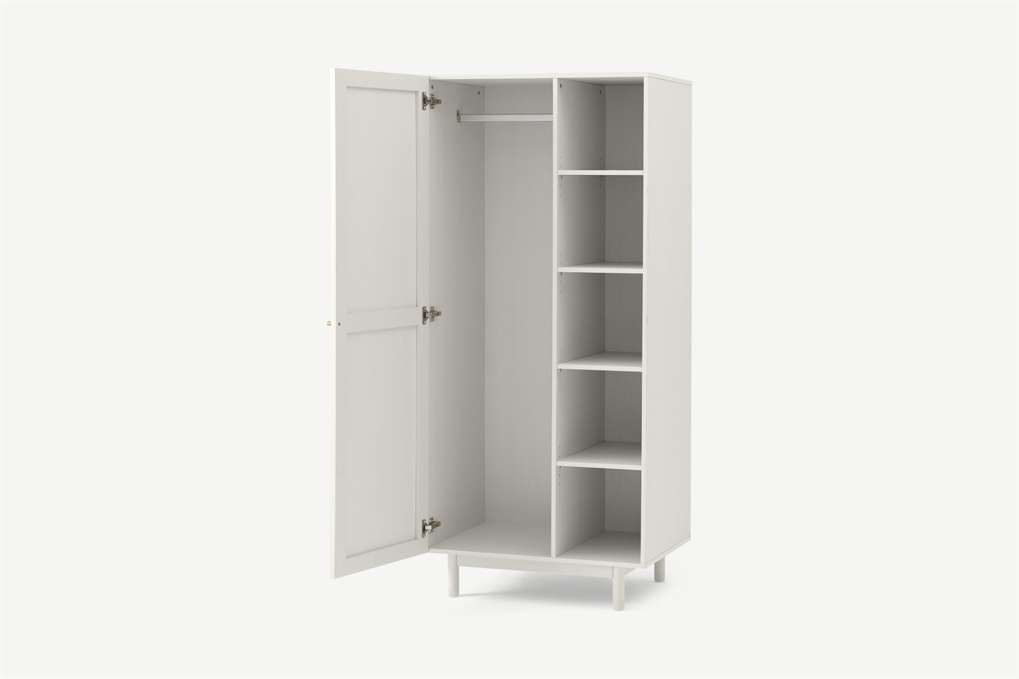 Pavia Double Wardrobe, Natural Rattan  White-Washed Oak Effect