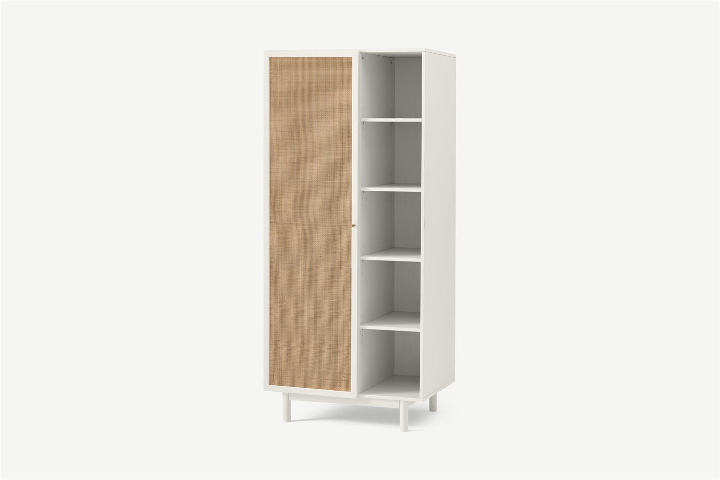 Pavia Double Wardrobe, Natural Rattan  White-Washed Oak Effect