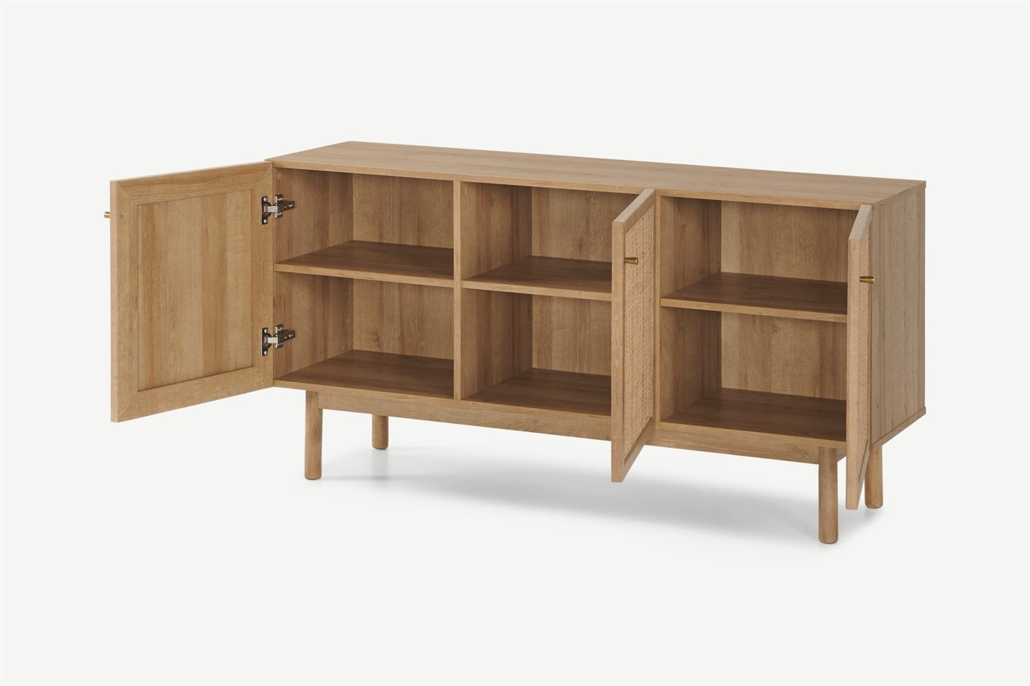 Pavia Sideboard, Natural Rattan  Oak Effect