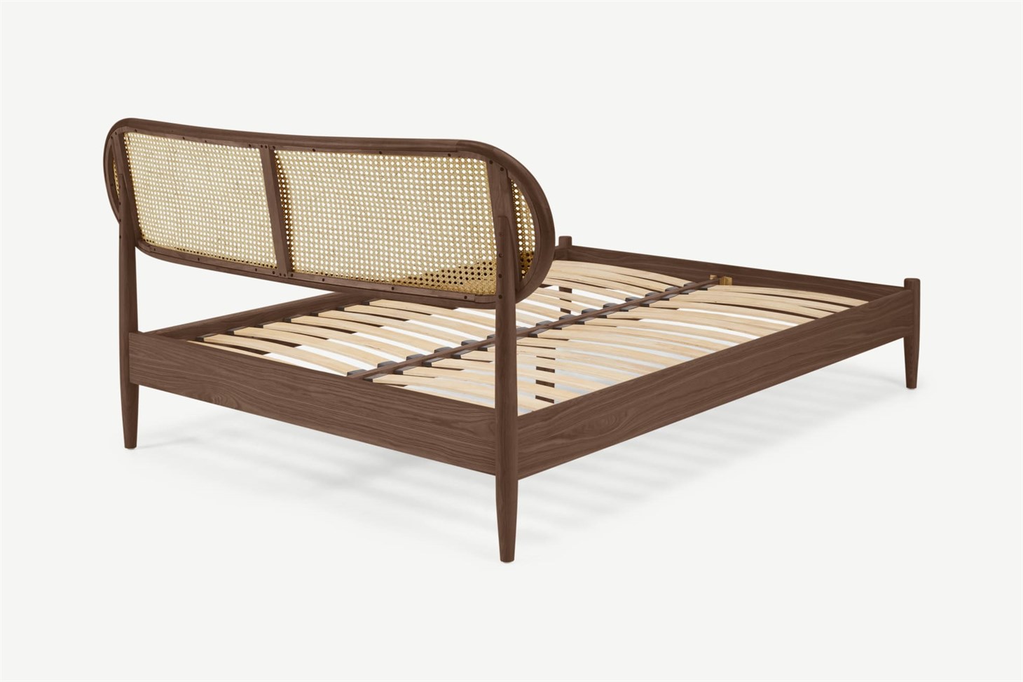 Reema King Size Bed, Dark Stain  Cane