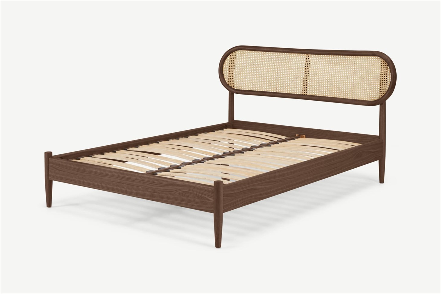 Reema King Size Bed, Dark Stain  Cane