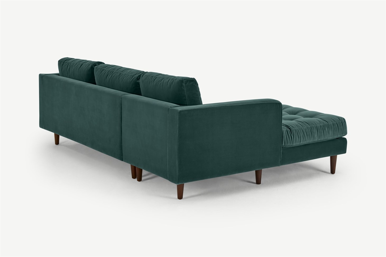 Scott 4 Seater Left Hand Facing Chaise End Corner Sofa, Petrol Cotton Velvet