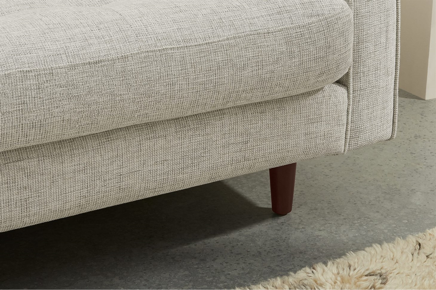 Scott 4 Seater Left Hand Facing Chaise End Corner Sofa, Ivory Weave