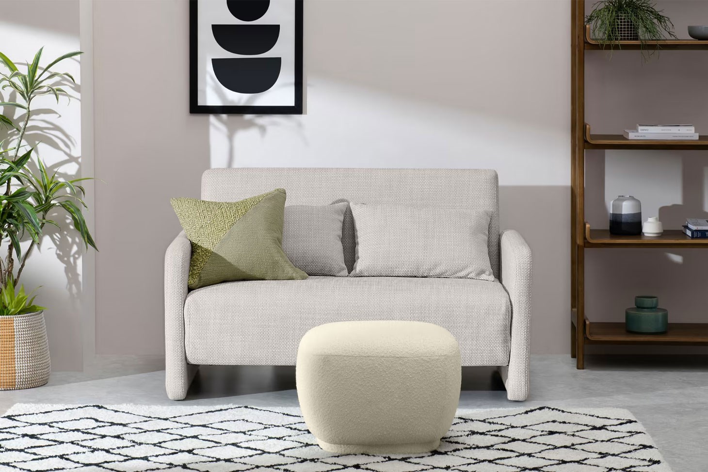 Yataklı İkili Kanepe Rmn 9342, Ekru