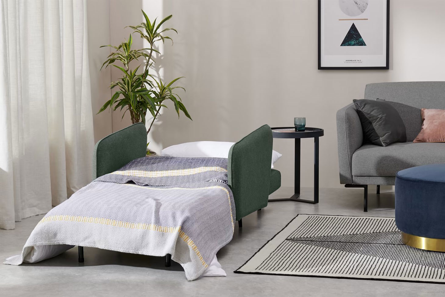 Yataklı Kanepe Tekli Çekyat Rmn 9415, Yeşil