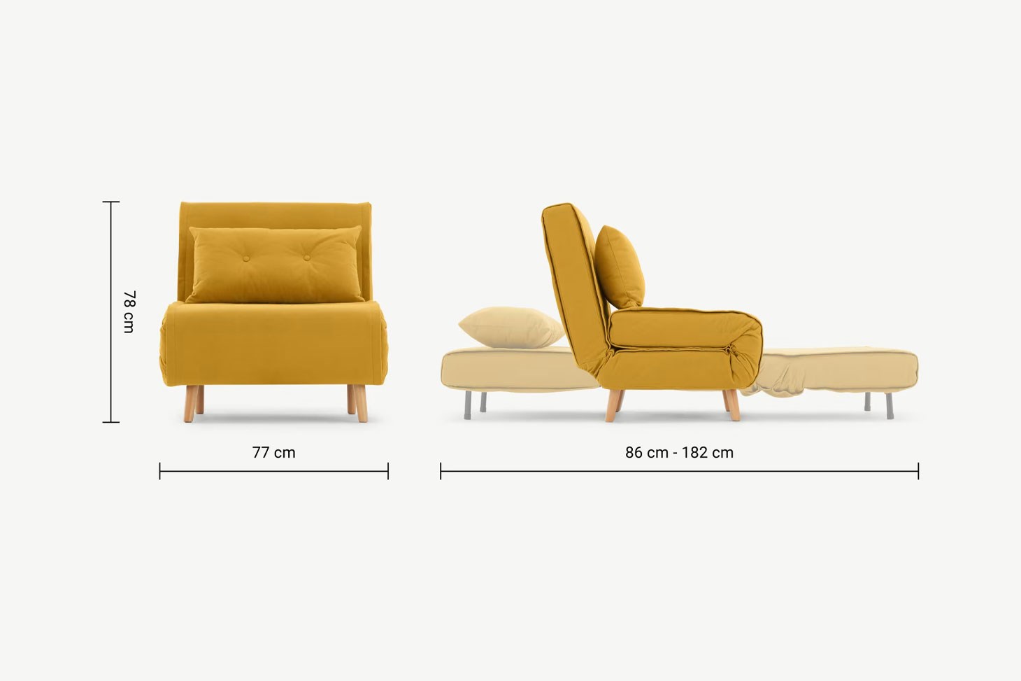 Yataklı Tekli Kanepe Rmn 9334, Hardal