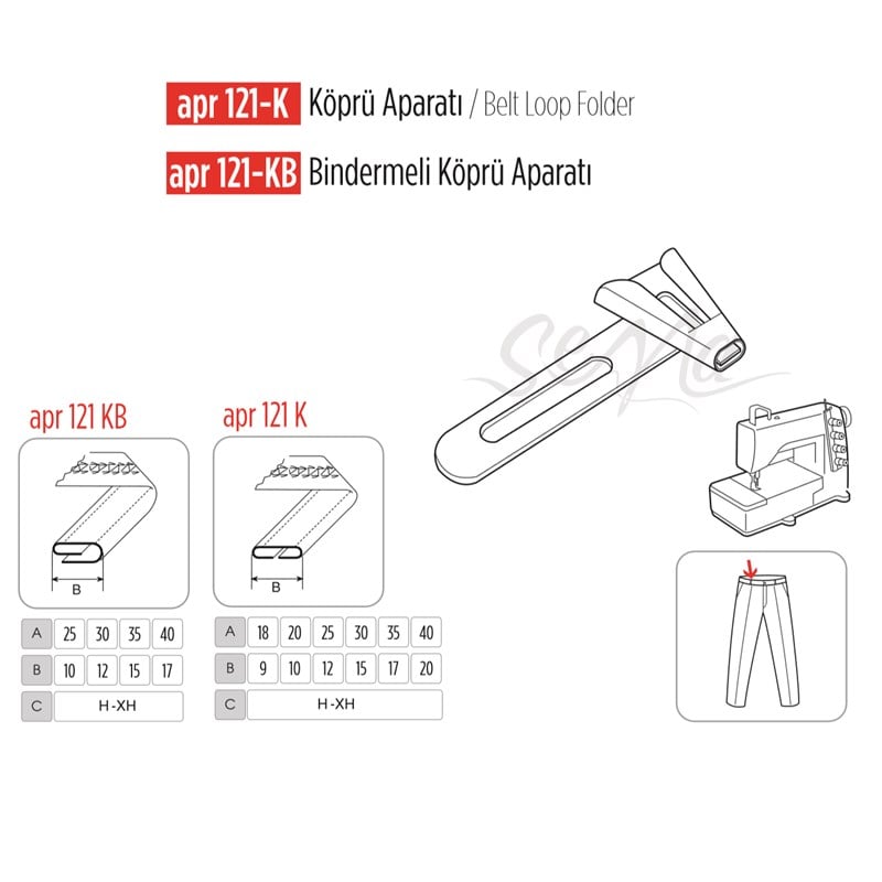 Apere ÇeşitleriApr ApereKöprü Aparatı Bindermeli 30x12mm / APR 121-K-B