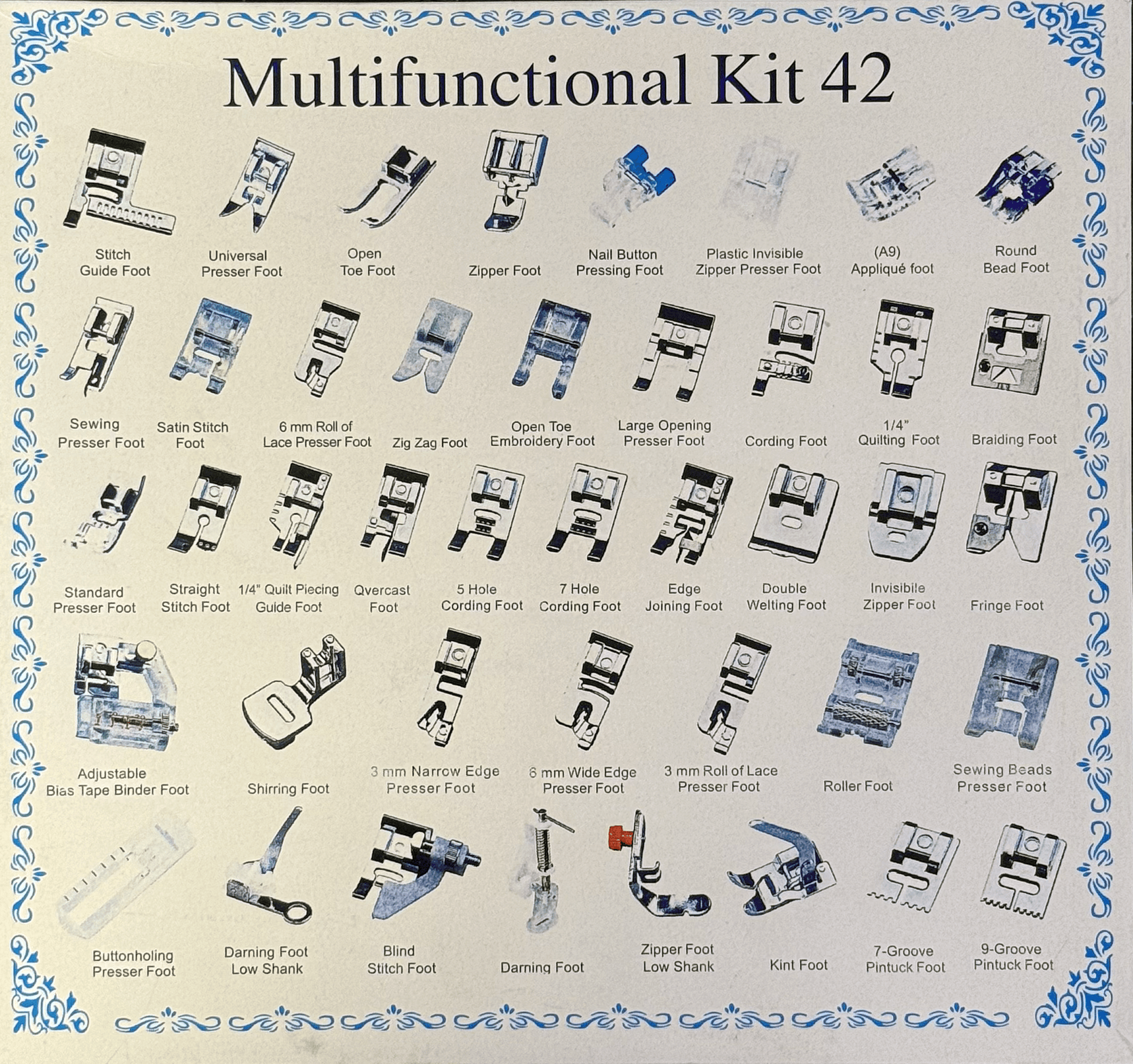 Aile Parça ÇeşitleriBDREv Tipi Aile Dikiş Makinesi Ayak Seti / GT-42