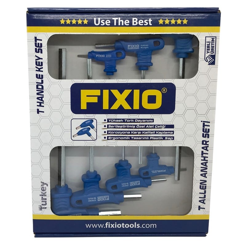 El Alet ÇeşitleriFixioT Saplı İki Uçlu Alyan Anahtar Takımı 7 Parça / FH6107
