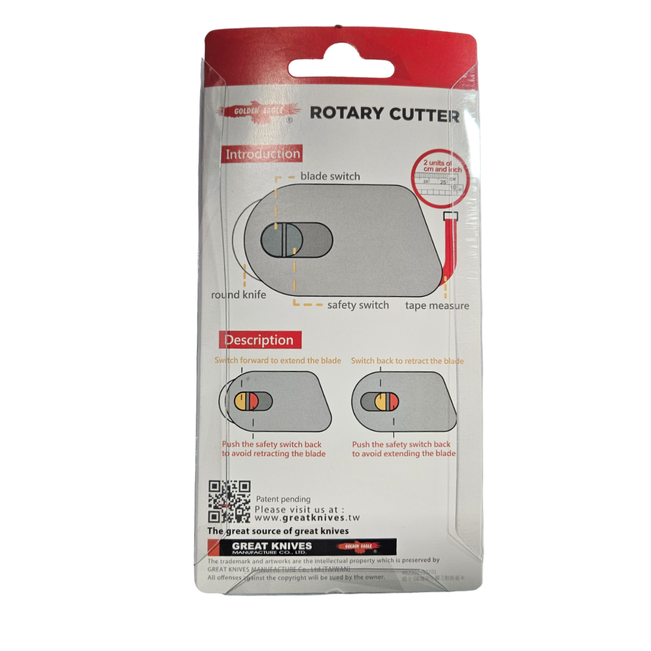 El Alet ÇeşitleriGolden EagleMezuralı Kumaş Kesim Rulet (150cm) / RC-28