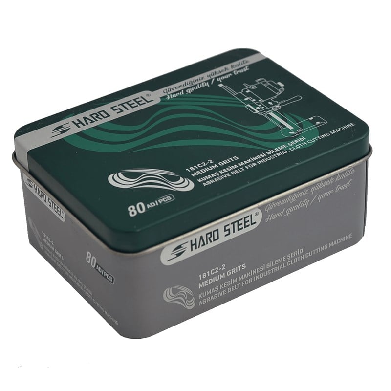 Kesimhane Parça ÇeşitleriHard SteelDik Kumaş Kesim Motoru Bileme Şerit (Medium) Metal Kutu / 181C2-2 80 Adet
