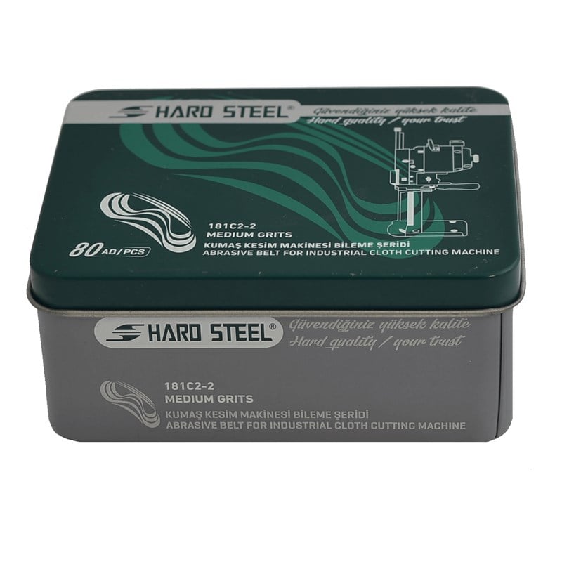 Kesimhane Parça ÇeşitleriHard SteelDik Kumaş Kesim Motoru Bileme Şerit (Medium) Metal Kutu / 181C2-2 80 Adet