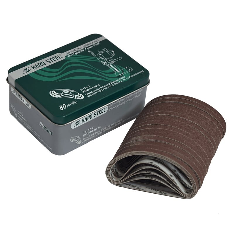 Kesimhane Parça ÇeşitleriHard SteelDik Kumaş Kesim Motoru Bileme Şerit (Medium) Metal Kutu / 181C2-2 80 Adet