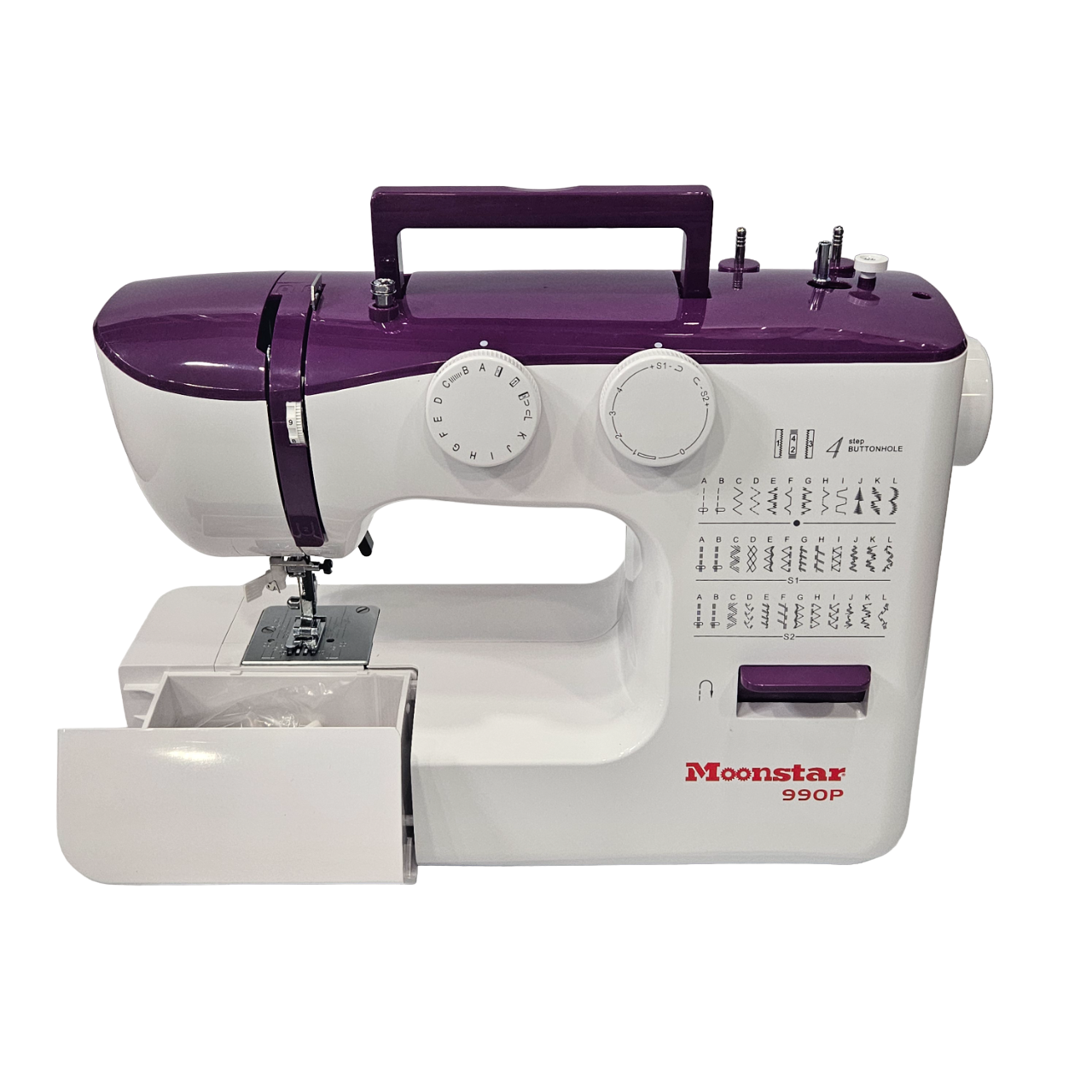 Ev Tipi Dikiş MakineleriMoonstarEv Tipi Düz Dikiş Makinesi 36 Desenli Mor / Model 990P